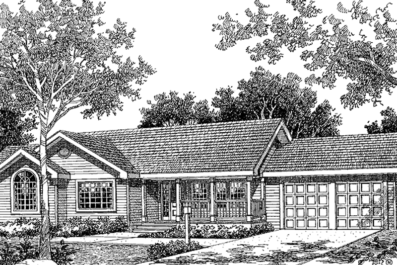 Home Plan - Country Exterior - Front Elevation Plan #456-56