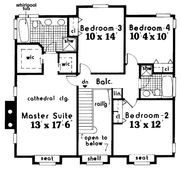 Home Plan - Country Floor Plan - Upper Floor Plan #3-325
