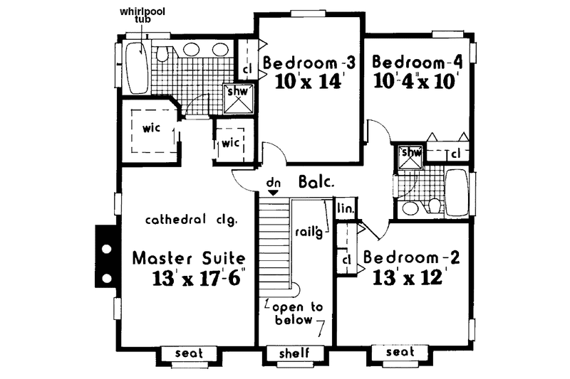 Dream House Plan - Floor Plan - Upper Floor for Country House Plan #3-325 - 4 bed, 2.5 bath