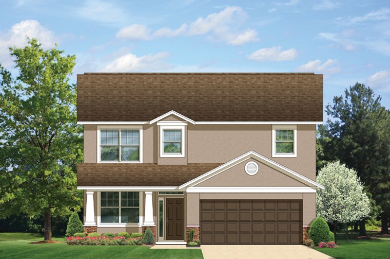 Home Plan - Exterior - Front Elevation 3 for Prairie House Plan #1058-22 - 4 bed, 2.5 bath