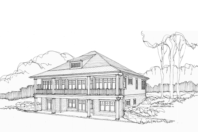 Home Plan - Exterior - Rear Elevation 1 for Craftsman House Plan #928-221 - 4 bed, 4 bath