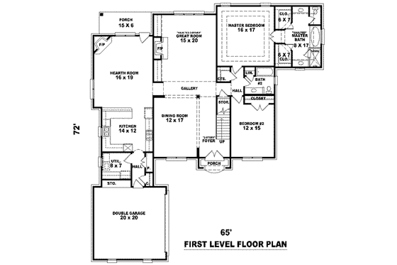 Floor Plan - Main Floor for European House Plan #81-1226 - 4 bed, 3 bath