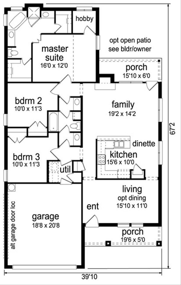 Home Plan - Cottage Floor Plan - Main Floor Plan #84-518