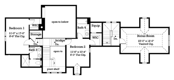 House Plan Design - Country Floor Plan - Upper Floor Plan #930-196