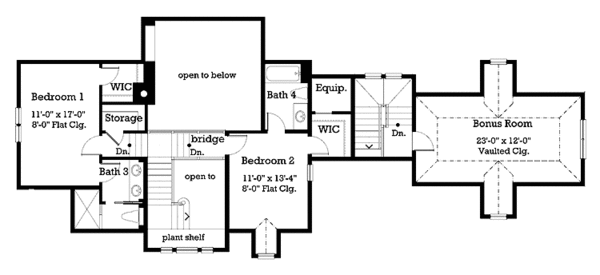 Country Floor Plan - Upper Floor Plan #930-196