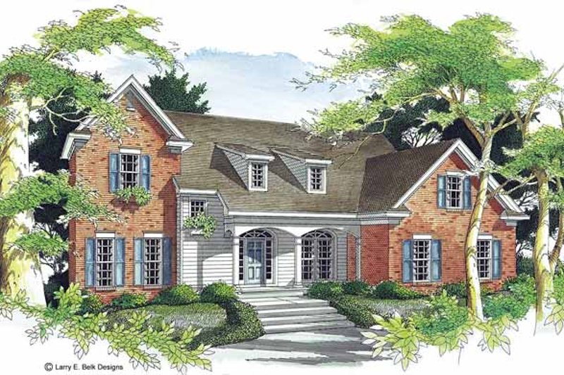 House Blueprint - Colonial Exterior - Front Elevation Plan #952-46
