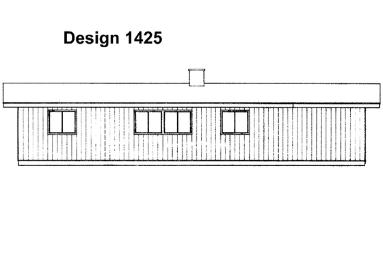Exterior - Rear Elevation for Ranch House Plan #72-525 - 3 bed, 1 bath