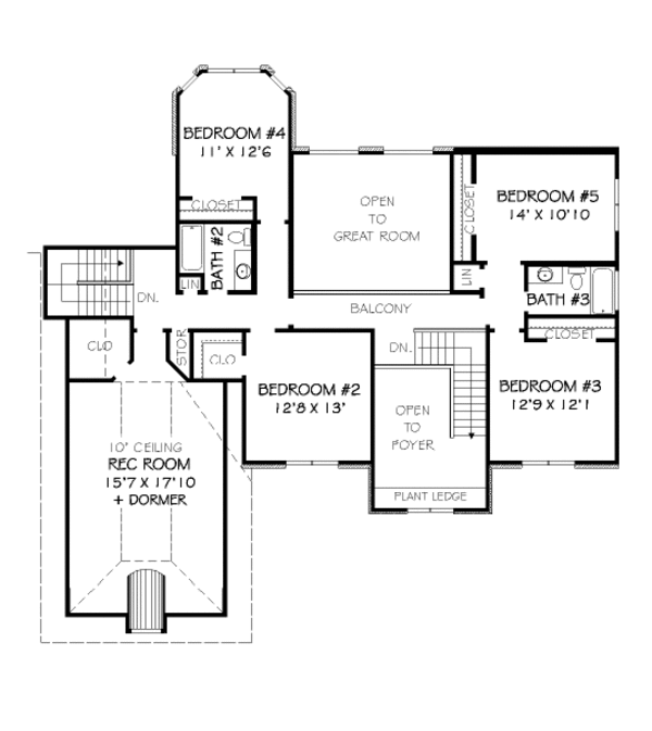 European Floor Plan - Upper Floor Plan #424-332