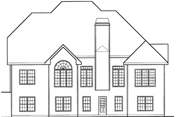 Exterior - Rear Elevation for Traditional House Plan #927-70 - 4 bed, 3 bath