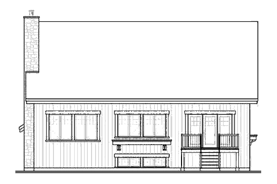 Exterior - Rear Elevation for Craftsman House Plan #23-813 - 3 bed, 2.5 bath