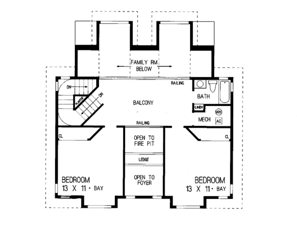 Dream House Plan - Contemporary Floor Plan - Upper Floor Plan #72-903