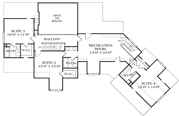 Dream House Plan - Craftsman Floor Plan - Upper Floor Plan #453-172