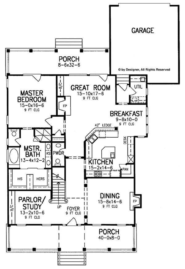 House Design - Classical Floor Plan - Main Floor Plan #952-225