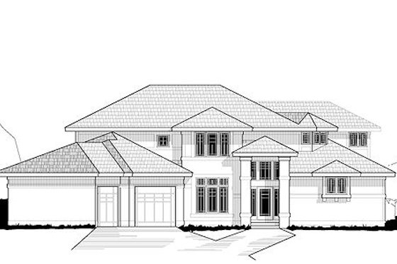 Exterior - Front Elevation for Prairie House Plan #67-885 - 4 bed, 3.5 bath