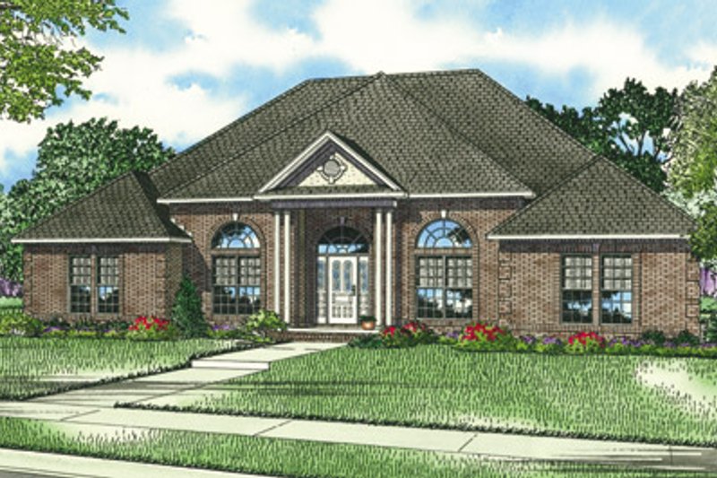 Architectural House Design - Traditional Exterior - Front Elevation Plan #17-143