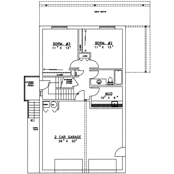 House Design - Traditional Floor Plan - Lower Floor Plan #117-170