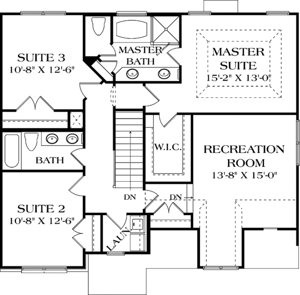 House Plan Design - Traditional Floor Plan - Upper Floor Plan #453-503