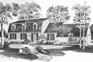 Home Plan - Exterior - Front Elevation for Colonial House Plan #72-555 - 4 bed, 2.5 bath