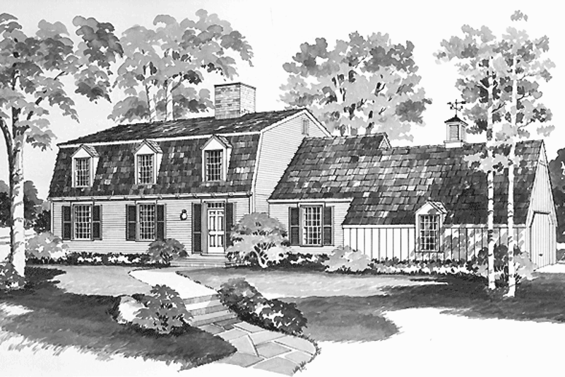 House Blueprint - Colonial Exterior - Front Elevation Plan #72-555