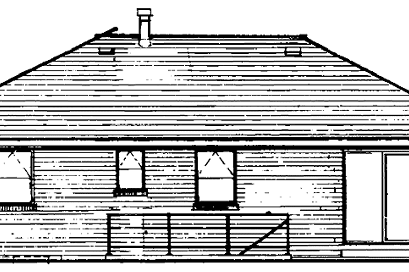 Architectural House Design - Exterior - Rear Elevation for Ranch House Plan #310-997 - 3 bed, 2 bath