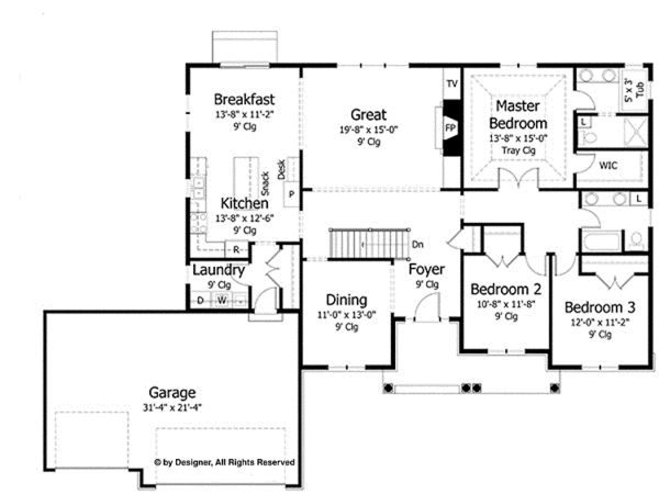 Home Plan - European Floor Plan - Main Floor Plan #51-990