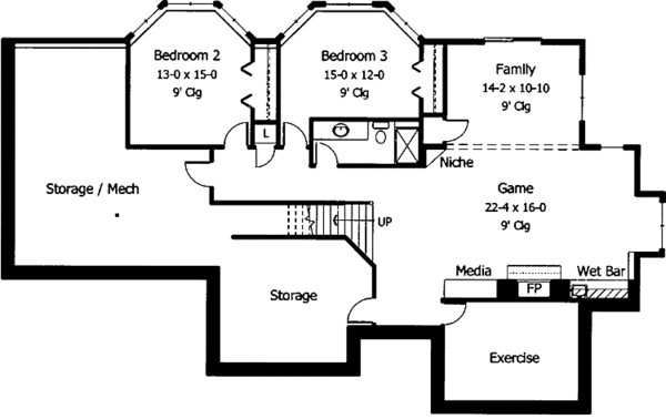 House Plan Design - Traditional Floor Plan - Lower Floor Plan #51-783