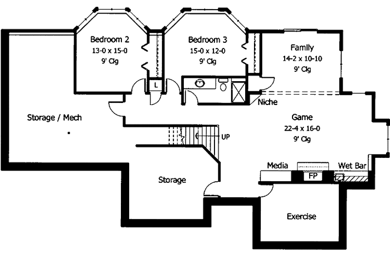 Home Plan - Floor Plan - Lower Floor for Traditional House Plan #51-783 - 3 bed, 2.5 bath