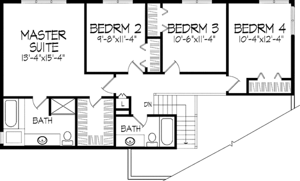 House Plan Design - Contemporary Floor Plan - Upper Floor Plan #51-854
