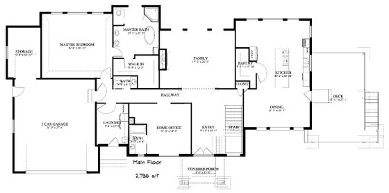 Floor Plan - Main Floor 2 for European House Plan #1060-75 - 3 bed, 3.5 bath