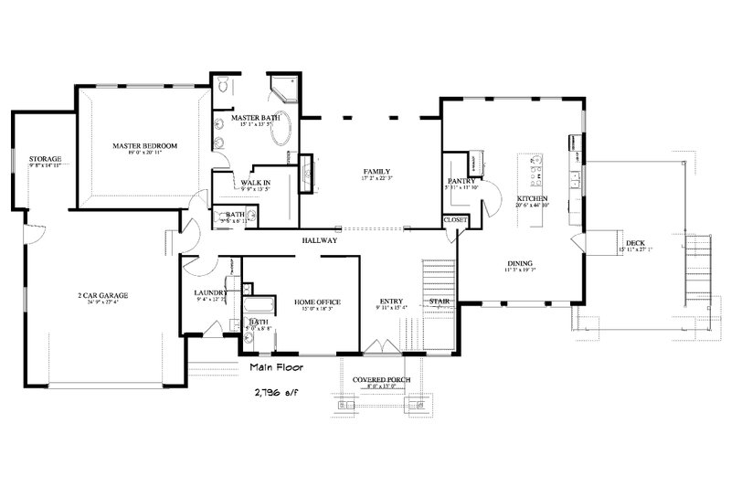 House Plan Design - Floor Plan - Main Floor 2 for European House Plan #1060-75 - 3 bed, 3.5 bath