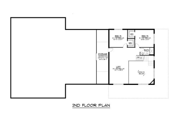 Floor Plan - Upper Floor for Barndominium House Plan #1064-226 - 3 bed, 2.5 bath