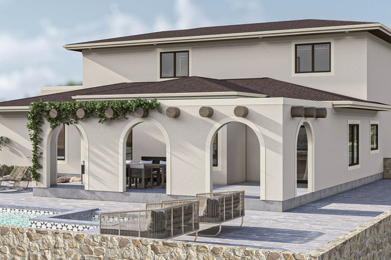 Architectural House Design - Exterior - Other Elevation 1 for Adobe / Southwestern House Plan #455-503 - 4 bed, 2.5 bath