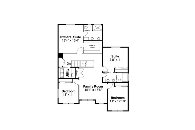 Home Plan - Floor Plan - Upper Floor for Craftsman House Plan #124-1352 - 4 bed, 3 bath