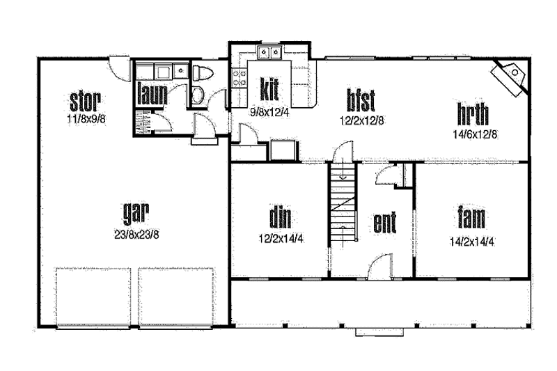 Dream House Plan - Floor Plan - Main Floor for Traditional House Plan #435-15 - 4 bed, 2.5 bath
