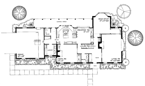 House Plan Design - Colonial Floor Plan - Main Floor Plan #72-799