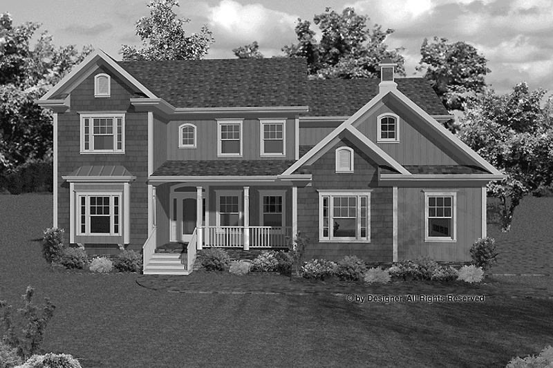 Architectural House Design - Exterior - Front Elevation 3 for Country House Plan #56-668 - 5 bed, 5 bath