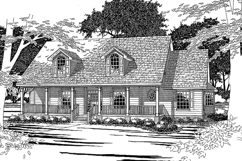 Home Plan - Country Exterior - Front Elevation Plan #472-36