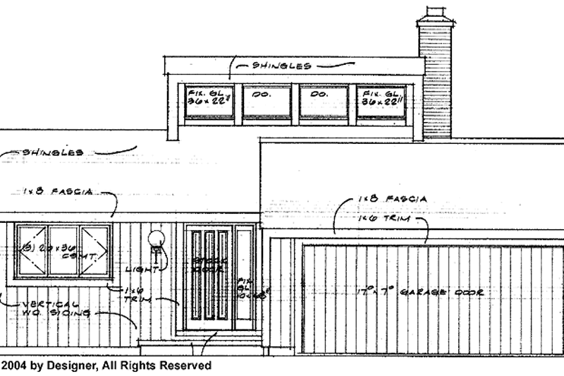 House Blueprint - Contemporary Exterior - Front Elevation Plan #72-634