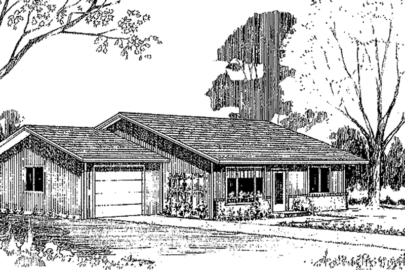 House Design - Ranch Exterior - Front Elevation Plan #60-909