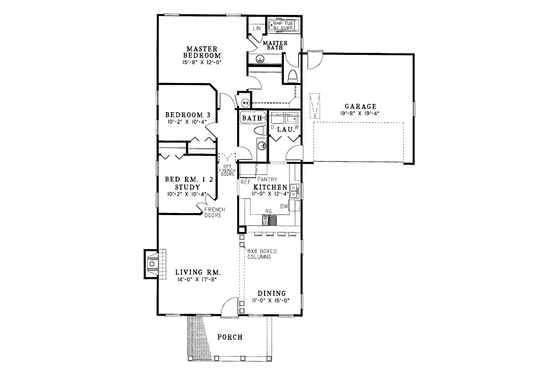 Floor Plan - Main Floor for Classical House Plan #17-2646 - 3 bed, 2 bath