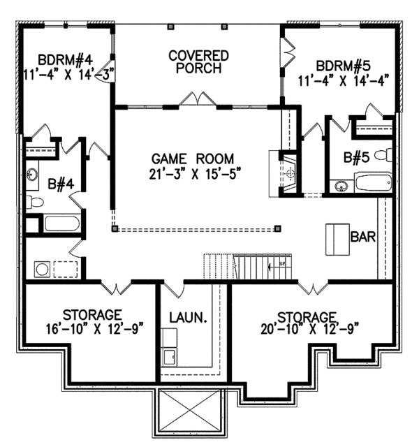 Dream House Plan - European Floor Plan - Lower Floor Plan #54-263