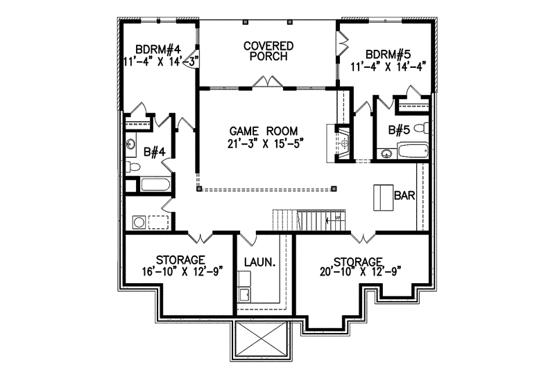 Home Plan - Floor Plan - Lower Floor for European House Plan #54-263 - 5 bed, 5 bath