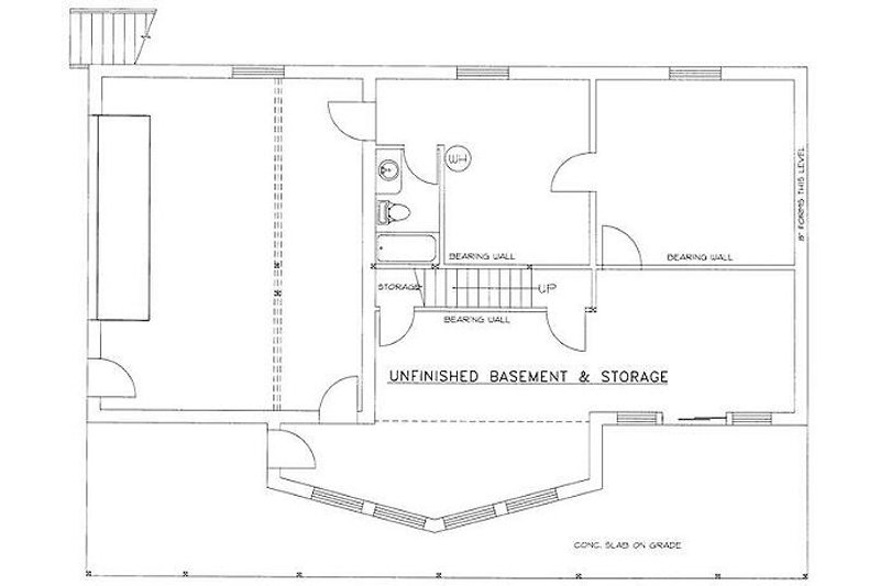 Dream House Plan - Floor Plan - Lower Floor for Bungalow House Plan #117-511 - 2 bed, 3 bath