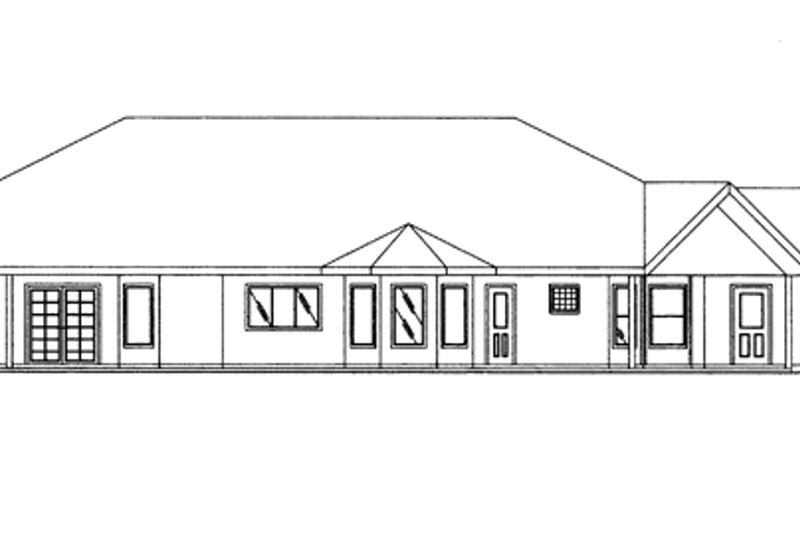 Architectural House Design - Exterior - Rear Elevation 4 for Ranch House Plan #117-847 - 4 bed, 3.5 bath