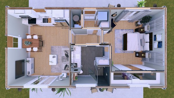 House Blueprint - Cottage Floor Plan - Main Floor Plan #44-284