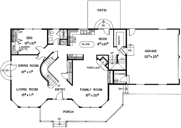 Country Floor Plan - Main Floor Plan #60-700