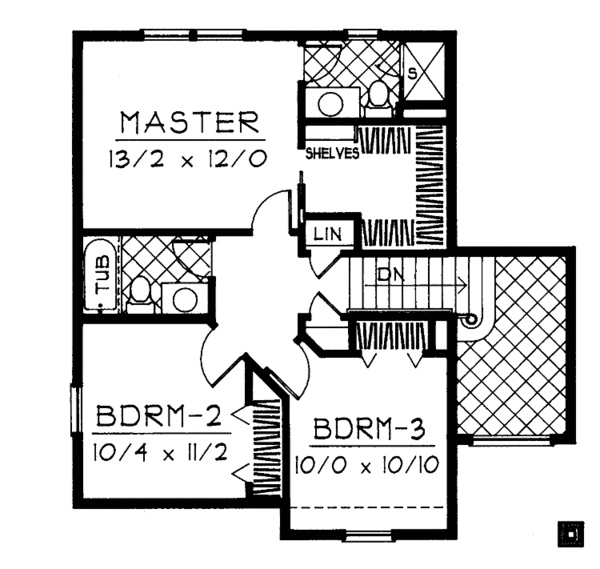 Home Plan - Traditional Floor Plan - Upper Floor Plan #100-506