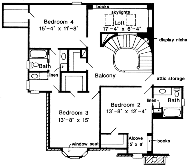 Architectural House Design - Country Floor Plan - Upper Floor Plan #410-3595