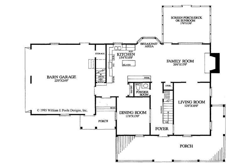 Home Plan - Floor Plan - Main Floor for Traditional House Plan #137-356 - 3 bed, 2.5 bath