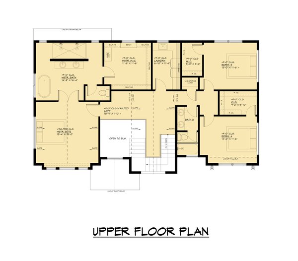 Architectural House Design - European Floor Plan - Upper Floor Plan #1066-252